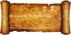 Koloszár Peónia névjegykártya